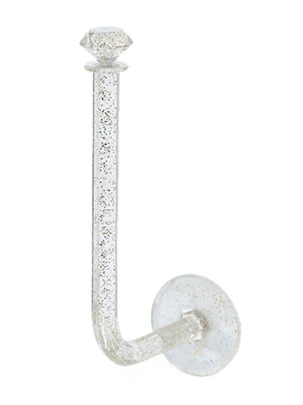 2 Pack Clear Diamond Glitter Multipurpose Self Adhesive Hooks